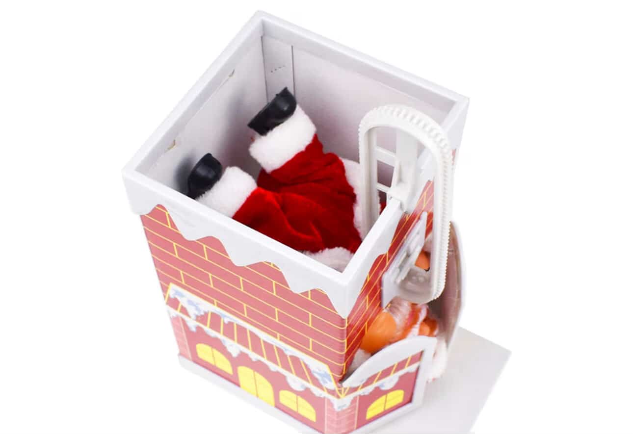 Santa Trepando la Chimenea – Adorno Navideño Animado con Movimiento