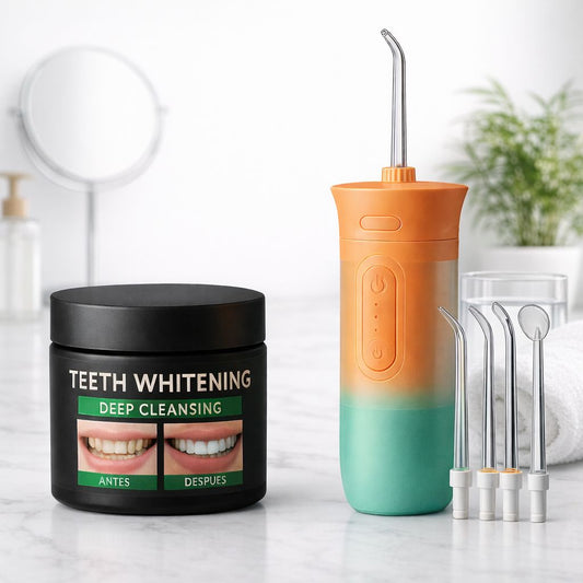 Combo Sonrisa Premium – Carbón Activado + Irrigador Bucal